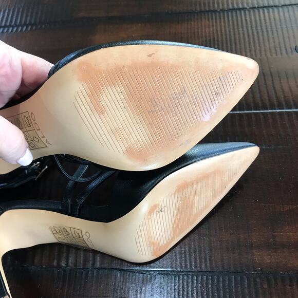 Aldo Black Strappy Shoes Heels Sandals Size 7 Torga EUC Women's Closed Toe - Picture 16 of 16